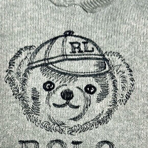 Ralph Lauren Polo Bear Baby Sweater
With Hood Gray Cotton Back Zipper 18 month - Picture 7 of 9